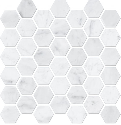 MARBLE MOSAIC BIANCO CARRARA 2" HEX