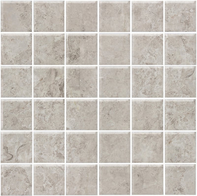 marble mosaic silver grey polished 2x2