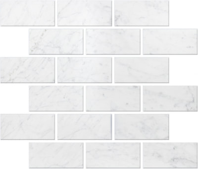 bianco carrara 2x4 marble mosaic