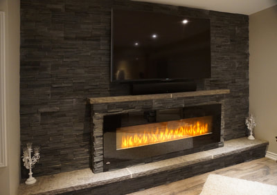 STONE PANEL FIREPLACE