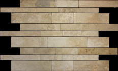 travertine mosaics almond strip