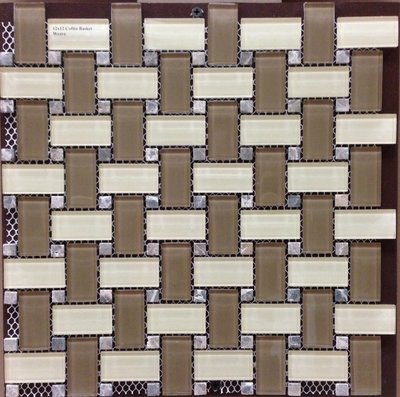 COFFEE BASKETWEAVE GLASS MOSAIC