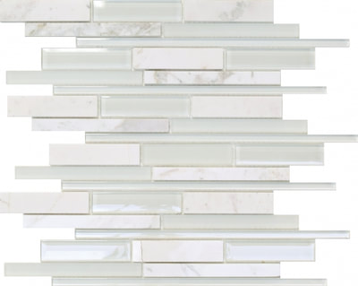 BIANCO CARRARA STONE & GLASS MOSAIC