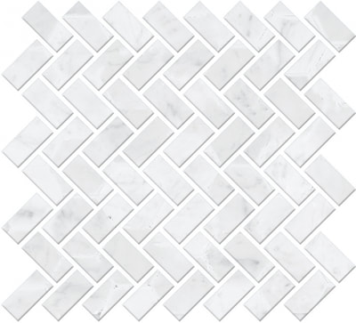 MARBLE MOSAICS BIANCO CARRARA HERRINGBONE