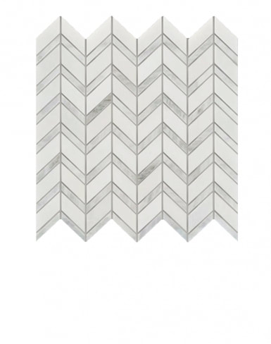 MARBLE MOSAICS CARRARA & GREY CHEVRON