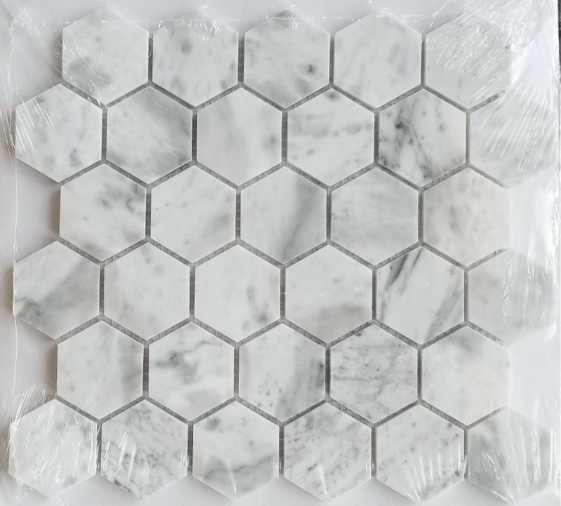 CARRARA DARK HEXAGON TILES