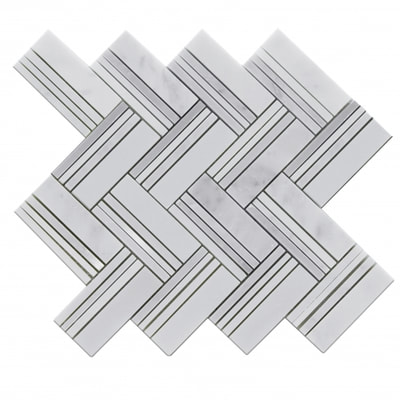 MARBLE MOSAICS CARRARA LINEA HERRINGBONE