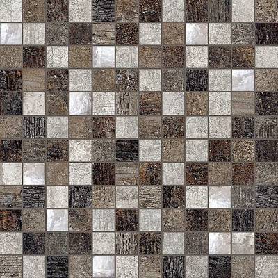 DARK FOSSIL PORCELAIN TILE MOSAIC