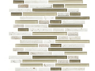 IVORY NOCE STONE & GLASS MOSAIC