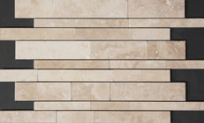 travertine mosaics ivory strip