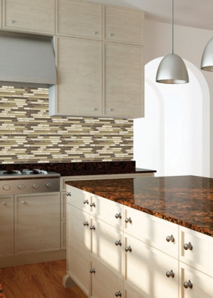 IVORY EMPERADOR GLASS & STONE MOSAIC