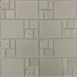 12X12 Block Mix Platinum Glass Mosaic