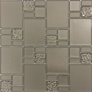 12X12 Block Mix Mineral Glass Mosaic