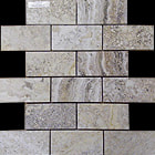 silver 2x4 travertine mosaic