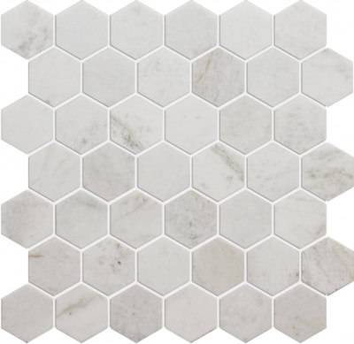 MARBLE MOSAIC SIENNA WHITE 2x2 HEX