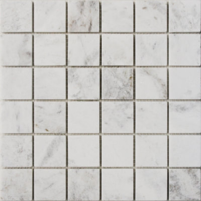 marble mosaic sienna white 2x2