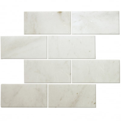 sienna white 3x6 marble mosaic