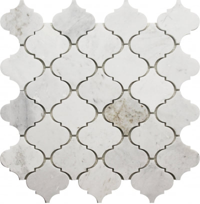 MARBLE MOSAICS SIENNA WHITE ARABESQUE