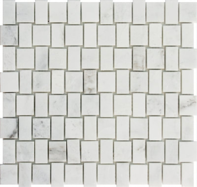 MARBLE MOSAICS SIENNA WHITE SQUARE WEAVE