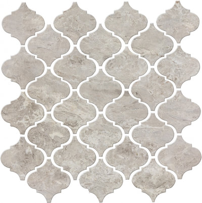 MARBLE MOSAICS SILVER GREY ARABESQUE