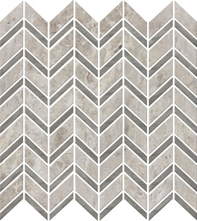 marble mosaics SILVER GREY CHEVRON