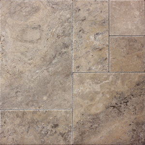 silver travertine tiles