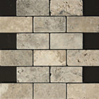 silver 2x4 travertine mosaic