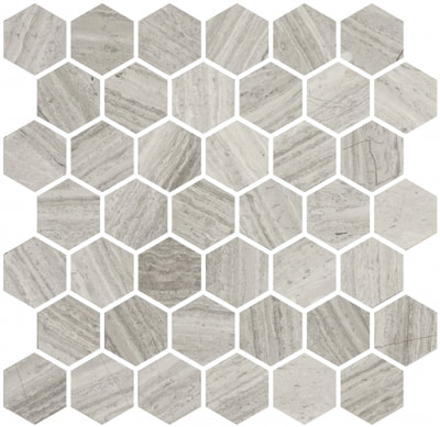 MARBLE MOSAIC WOODEN 2x2 HEX