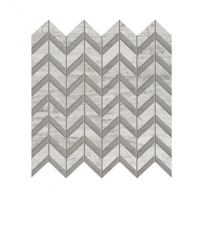 MARBLE MOSAICS WOODEN WITH GREY CHEVRON