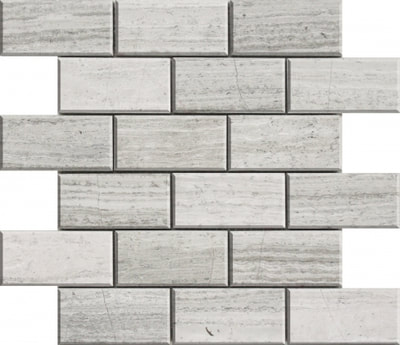 wooden bevelled 2x4 marble mosaic